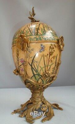 Centerpiece Urn Flower Art Deco Style Art Nouveau Style Porcelain Bronze
