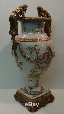 Ceramic Bronze Porcelain Art Deco Style Art Nouveau Style Flower Figurine Vase
