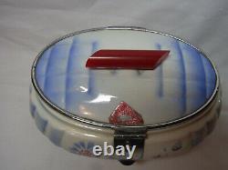 Ceramic Cookie Jar Box Spray Decor German Art Deco #^