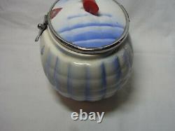 Ceramic Cookie Jar Box Spray Decor German Art Deco #^