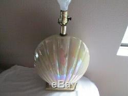 Ceramic Mother Of Pearl, Vintage Art Deco Sea Shell, Clam Table Lamp