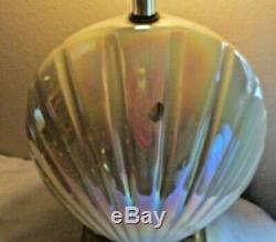 Ceramic Mother Of Pearl, Vintage Art Deco Sea Shell, Clam Table Lamp