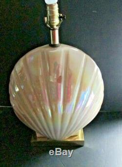 Ceramic Mother Of Pearl, Vintage Art Deco Sea Shell, Clam Table Lamp