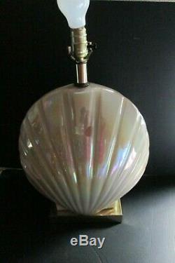 Ceramic Mother Of Pearl, Vintage Art Deco Sea Shell, Clam Table Lamp