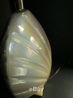 Ceramic Mother Of Pearl, Vintage Art Deco Sea Shell, Clam Table Lamp