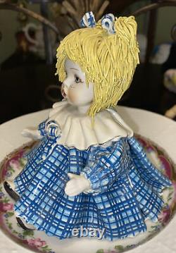 Christmas Zampiva Porcelain Spaghetti Hair Doll Girl 7.5 Vintage Antique Gift