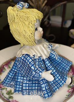 Christmas Zampiva Porcelain Spaghetti Hair Doll Girl 7.5 Vintage Antique Gift