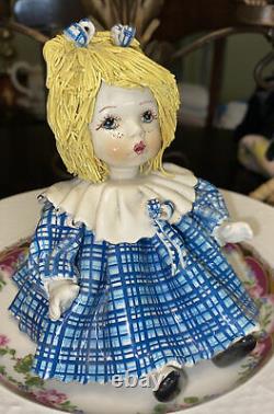 Christmas Zampiva Porcelain Spaghetti Hair Doll Girl 7.5 Vintage Antique Gift