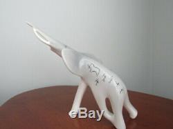 Cmielow Large Elephant Hand Made Polish Porcelain Art Deco Design Figurine