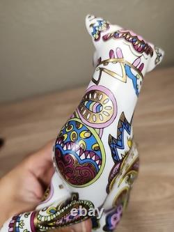 Cool Catz Paul Cardew Art Deco Porcelain Paisley Gold Yellow White Cat Figure