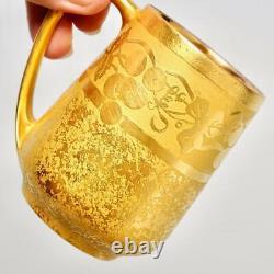 Czech Art Deco Gold Clad Porcelain Teacups Set of 6