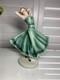 Czech Art Deco Porcelain Dancer Figurine 12? Green Dress Czechoslovakia Mark Roy