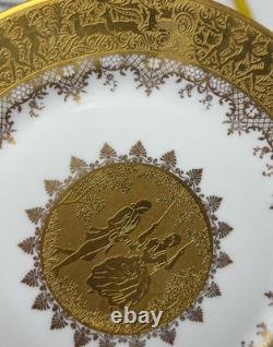 DW Porzellan Karlsbader Wertarbeit 1921 Porcelain Gold Encrusted Art Deco PLATES DW Porzellan Karlsbader Wertarbeit 1921 Porcelain Gold Encrusted Art Deco PLATES