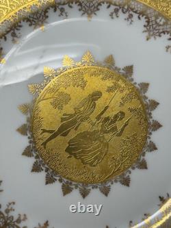 DW Porzellan Karlsbader Wertarbeit 1921 Porcelain Gold Encrusted Art Deco PLATES DW Porzellan Karlsbader Wertarbeit 1921 Porcelain Gold Encrusted Art Deco PLATES