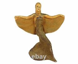 Deco Figurine Female Rare Vintage Woman 1930s Signed Royal Art Pottery Elegant