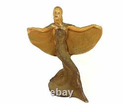 Deco Figurine Female Rare Vintage Woman 1930s Signed Royal Art Pottery Elegant