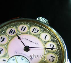 Dictator Antique 1910's Large Steel Wristwatch Art Deco Metal and Porcelain Dial