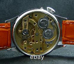 Dictator Antique 1910's Large Steel Wristwatch Art Deco Metal and Porcelain Dial