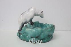 Ditmar Urbach Rare Vintage Art deco Polar Bear Porcelain Ashtray figurine