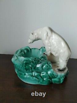 Ditmar Urbach Rare Vintage Art deco Polar Bear Porcelain Ashtray figurine