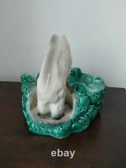 Ditmar Urbach Rare Vintage Art deco Polar Bear Porcelain Ashtray figurine