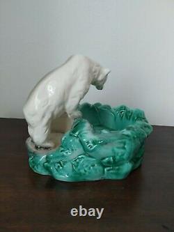 Ditmar Urbach Rare Vintage Art deco Polar Bear Porcelain Ashtray figurine