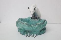 Ditmar Urbach Rare Vintage Art deco Polar Bear Porcelain Ashtray figurine