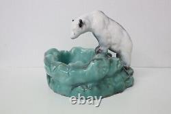 Ditmar Urbach Rare Vintage Art deco Polar Bear Porcelain Ashtray figurine