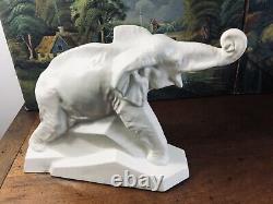 Dolly l'elephant by French ceramist Le Jan crackled sculpture from the 1930's