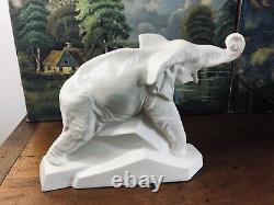 Dolly l'elephant by French ceramist Le Jan crackled sculpture from the 1930's