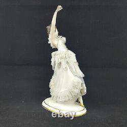 Dresden Figurine Lace Ballerina Dancing Girl damaged
