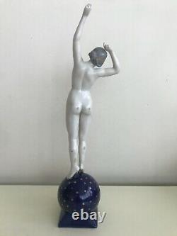 Dressel Kister Antique Rare Art Deco Porcelain Figurine of Nude Lady Half Doll