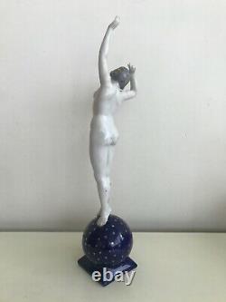 Dressel Kister Antique Rare Art Deco Porcelain Figurine of Nude Lady Half Doll