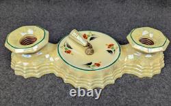 Early PORCELIER Porcelain Ceiling Light Fixture Lusterware Finish, Art Deco