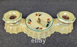 Early PORCELIER Porcelain Ceiling Light Fixture Lusterware Finish, Art Deco