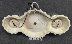 Early PORCELIER Porcelain Ceiling Light Fixture Lusterware Finish, Art Deco