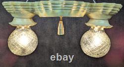 Early PORCELIER Porcelain Ceiling Light Fixture Lusterware Finish, Art Deco
