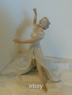 Elegant Vintage Wallendorf 1764 Art Deco Dancer Porcelain Figurine Germany #1488