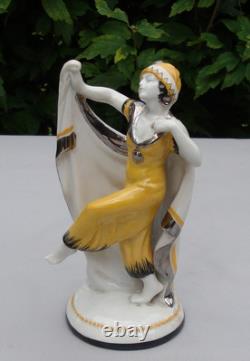 Enamels Porcelain Art Deco Style Art Nouveau Style Dancer Statue Figurine