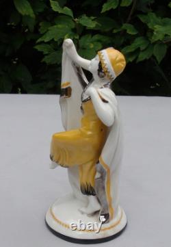 Enamels Porcelain Art Deco Style Art Nouveau Style Dancer Statue Figurine