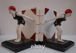 Enamels Porcelain Art Deco Style Art Nouveau Style Diver Sexy Bathing Beauty Fig