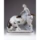 Europe On Bull Vintage Antique Porcelain Figurine Made By Plaue In Germany 1920s