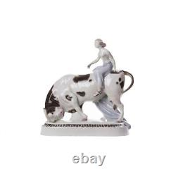 Europe on Bull Vintage Antique Porcelain Figurine Made By Plaue in Germany 1920s