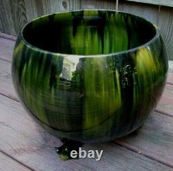 Exceptional Art Deco Flambe Glossy Green Porcelain Jardiniere