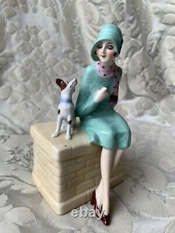 Exceptionnal Porcelain Box/half Doll Related/demi-figurine/art Deco/fasold