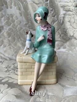 Exceptionnal Porcelain Box/half Doll Related/demi-figurine/art Deco/fasold