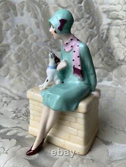 Exceptionnal Porcelain Box/half Doll Related/demi-figurine/art Deco/fasold