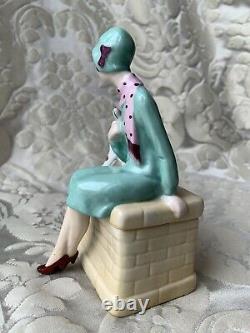 Exceptionnal Porcelain Box/half Doll Related/demi-figurine/art Deco/fasold