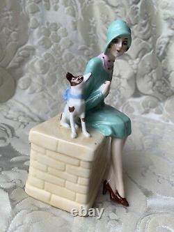 Exceptionnal Porcelain Box/half Doll Related/demi-figurine/art Deco/fasold
