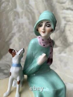 Exceptionnal Porcelain Box/half Doll Related/demi-figurine/art Deco/fasold